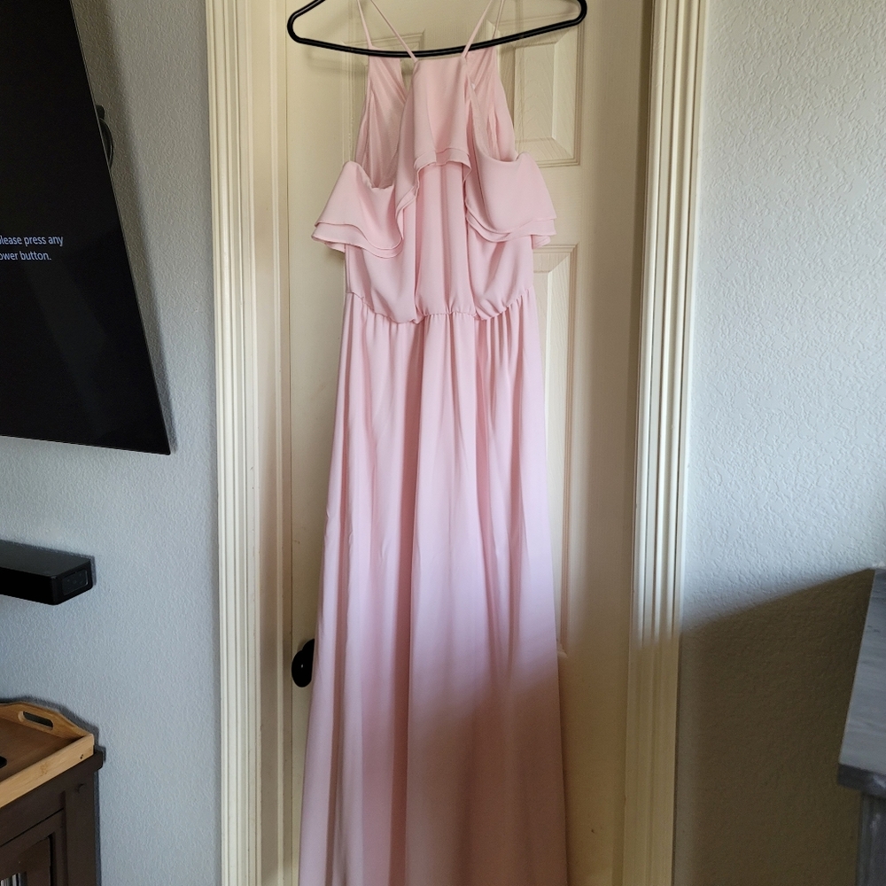 Pink bridesmaid maxi dress